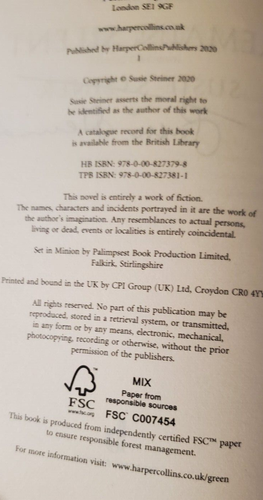 Remain Silent, by Susie Steiner, SIGNED, HB w/plastic covered dj - Picture 3 of 6