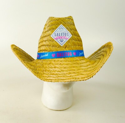 Salitos Ice Bier Imported Strohhut Blau Partyhut Sonnenschutz Cowboyhut 9749