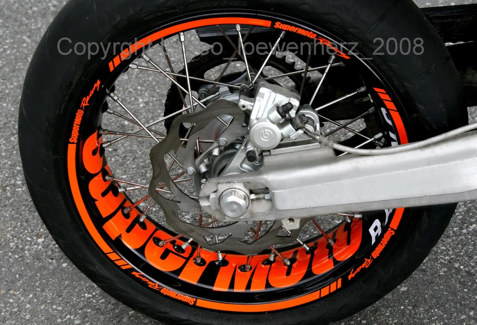 Pegatina pegatina de llanta Supermoto MZ 125 SM SX RT 660 Baghira Mastiff Sticker Foto 3 de 4