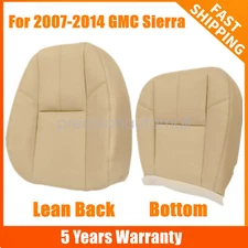 Driver Leather Bottom & Top Seat Cover Tan For 2007-2014 Chevy Silverado Tahoe