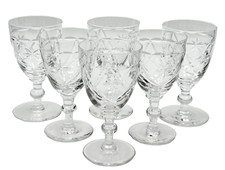 Webb Corbet Crystal Sherry Glasses Set of 8 - Made in England c.1960
