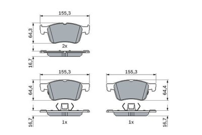 BOSCH Bremsbelagsatz, Scheibenbremse Vorderachse für FORD