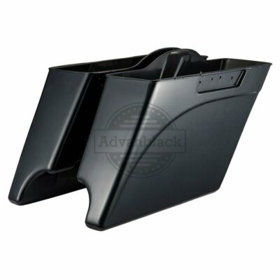 Black Pearl Stretched Saddlebags Bottoms for Harley Street Road