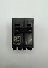 Square D HOM250 Homeline 2 Pole 50 Amp 10K 120/240 V AC Plug In  Circuit Breaker