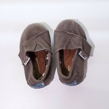 Toms Toddler Size 3 Brown Canvas Slip On Loafer Shoes