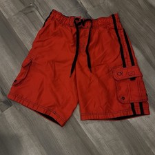 Vtg Y2K Ocean Pacific OP Men's Small 28/30 RED Swim Trunks Board Shorts Surfer