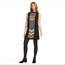Missoni for Target Zig Zag Black Patchwork Sleeveless Sweater Dress Size Med NWT