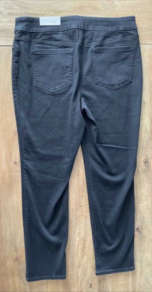 NWT Chicos Jeggings Womens Size 12P US (2P Chicos) Black Pull On Ankle Skinny - Image 2 of 4