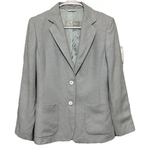 Max Mara Mint Green Blazer US 4 Wool Silk Linen blend Classic Quiet Luxury