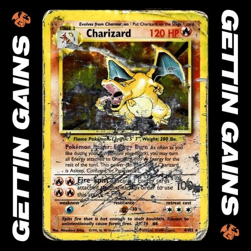 Charizard - 4/102 - Holo Rare - Base Set - Pokemon Card - DMG