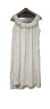 Vintage Komar Floral Prairie Sheer Nightgown Embroidered Colla