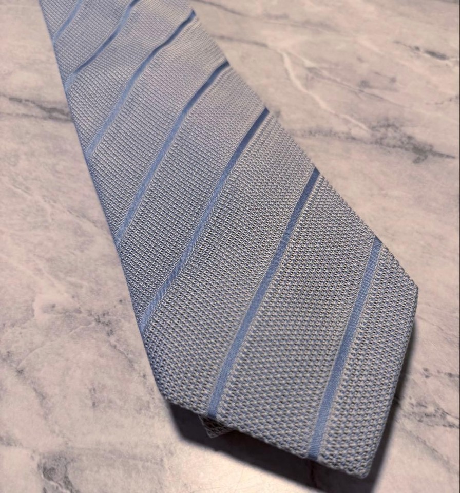 Used Saxophone USED Tie Beams F Custom Made Drakes Fresco Fabric Saxophone Blue Stripe ...