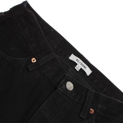 Re/Done NWT Denim Jeans Size 23 US 70s Low Rise Bell Bottom in Solid Black