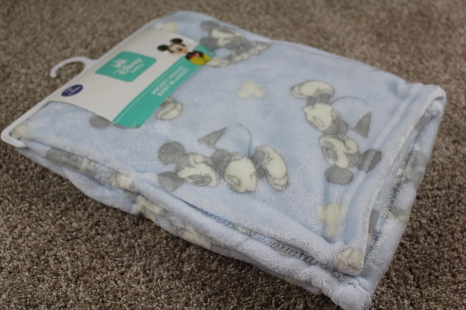 Disney Baby Mickey Mouse Fleece Blanket Blue Flag Infant Boys Soft NWT - Image 4 of 4