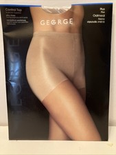 Vintage George Silky Sheer Control Top Pantyhose Oatmeal Plus Made In Italy New