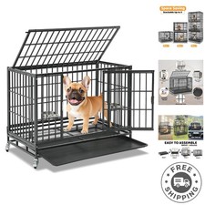 Indestructible 37  Stackable Heavy Duty Dog Crate - Safe  Secure for Medium ...
