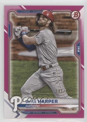 2021 Bowman Fuchsia Border 292/299 Bryce Harper #90 0m8