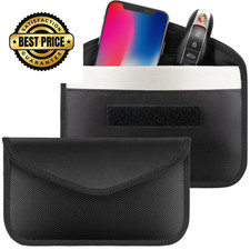 Tuulin 2 Pack Faraday Bags for Phone and Car Keys, Signal Large, Black