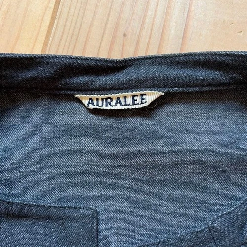 AURALEE Silk 100% Double Button Collarless Jacket Size 3 A7SJ01SD Used image 2