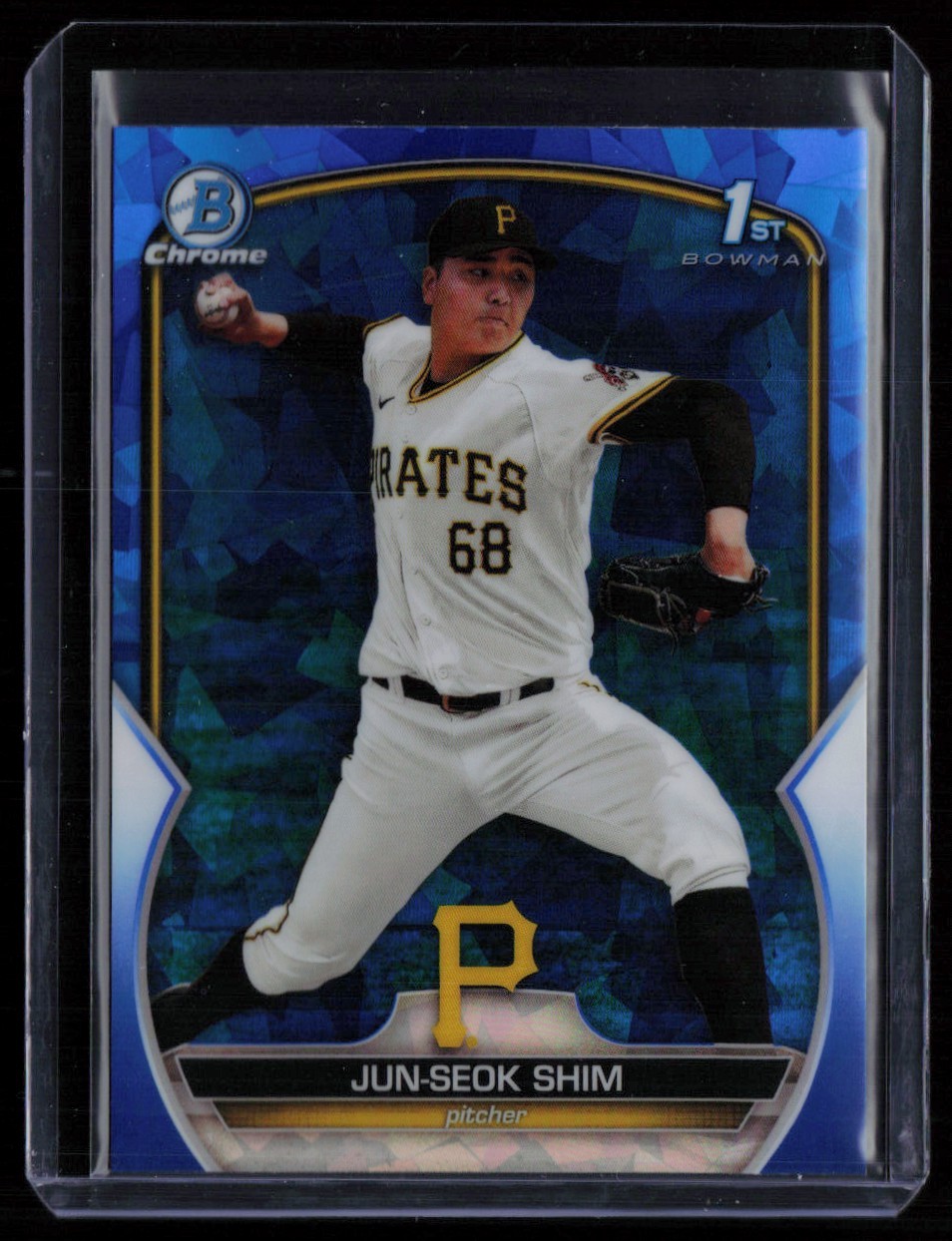 JUN-SEOK SHIM 2023 BOWMAN CHROME SAPPHIRE 1ST BOWMAN PITTSBURGH PIRATES #BCP-153