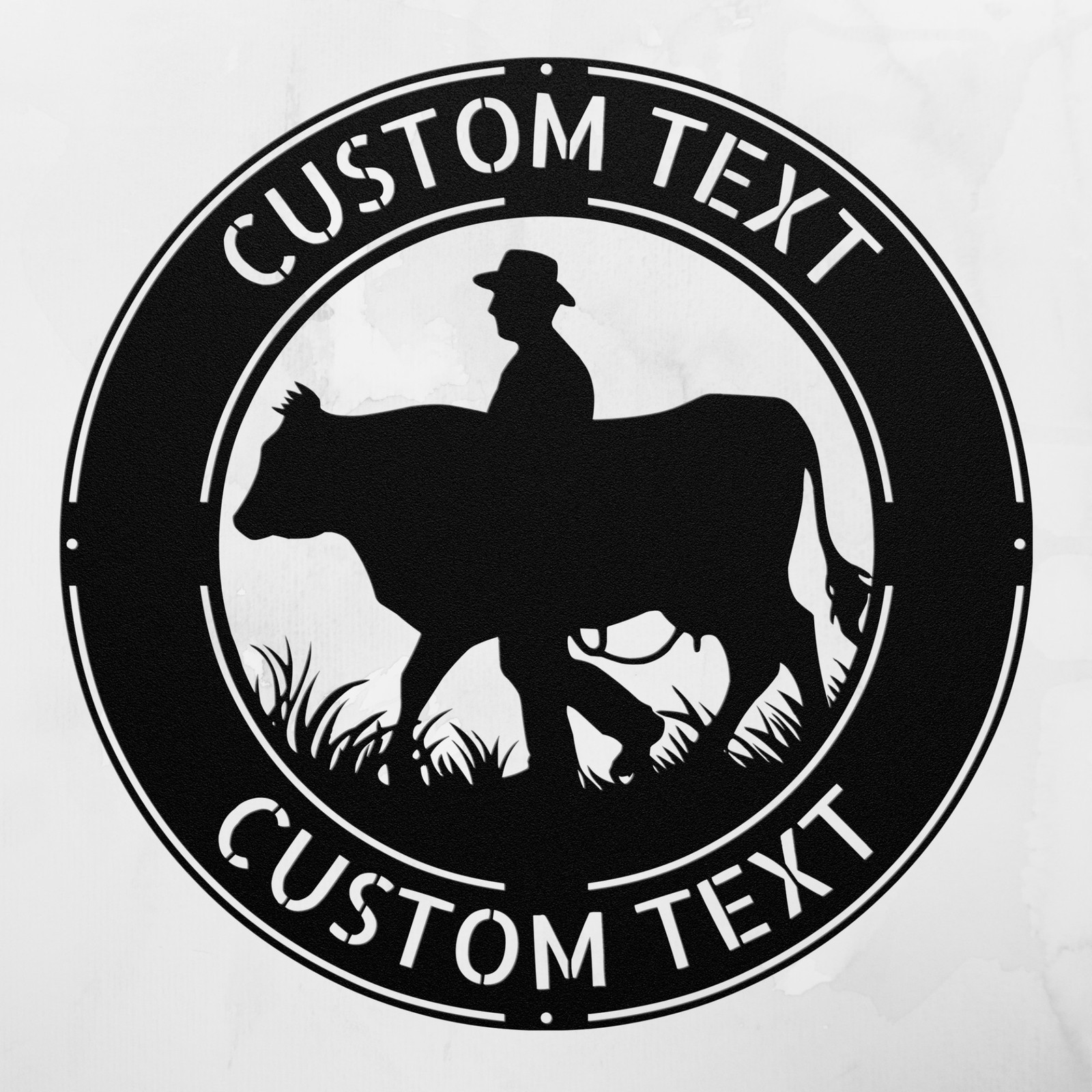 Custom Cow with Man Metal Wall Art Sign Farm Decor for Cow Lovers Gifts