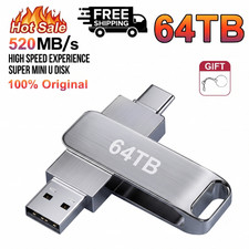 New USB 3.2 Flash Drive 520MB/s High Speed 2in1 TypeC OTG Pen Drive Waterproof 