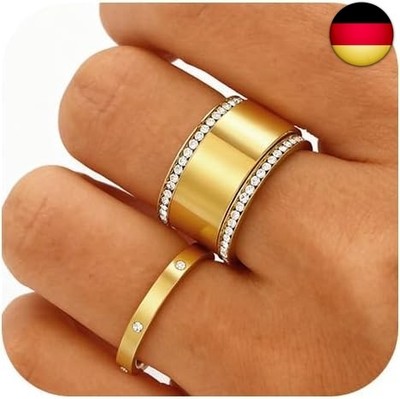 Emibele 3 Pack Stapelbar Gold Ringe für Oura Ring Gen 3/Oura Ring Gen 4, 14K 