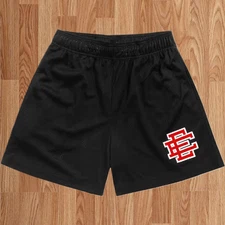 NEW Eric Emanuel Basic EE Black Shorts RED LOGO and BOLT New York Size M, L, XL