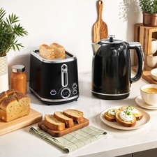 HOMCOM 1.7L 3000W Kettle & 2 Slice Toaster w/Keep Warm Function Refurbished