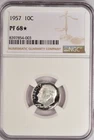 1957 Roosevelt Dime Proof NGC PF 68 STAR PR68* Frosty Silver Coin 10C