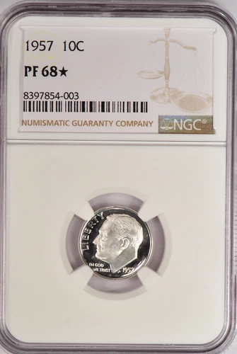 1957 Roosevelt Dime Proof NGC PF 68 STAR PR68* Frosty Silver Coin 10C