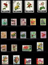 Centsational Amazing Topical Group Worldwide Cancelled Flower Themed Stamps