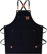 Delantales de chef para mujeres y hombres con bolsillos grandes