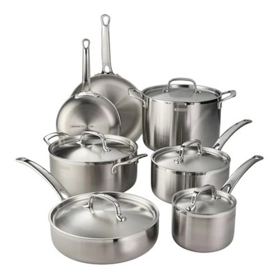 *NEW* Tramontina 12-Piece Tri-Ply Clad Stainless Steel Cookware Set *Open Box*