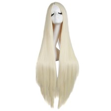 Long Straight Cosplay Wig 100cm Dark Brown Synthetic Soft Hair Women