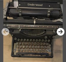 Antique Vintage Underwood No 5 Standard Typewriter Black Deco Display thumbnail