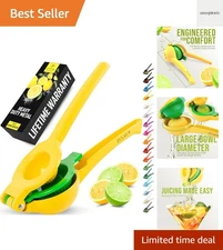 Metal 2-in-1 Lemon Squeezer - Sturdy Max Extraction Hand Juicer Lemon Squeeze...