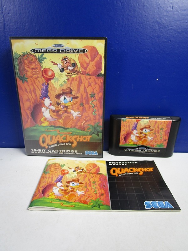 vintage SEGA MEGA DRIVE QUACKSHOT starring donald duck VIDEO GAME COMPLETE
