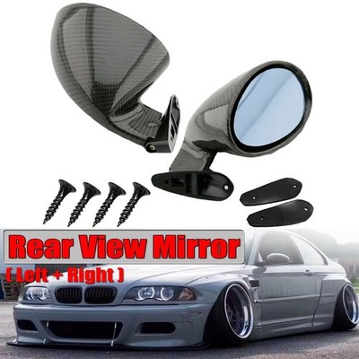 2x carbon fiber glossy universal vintage car side mirror mirror rearview mirror de