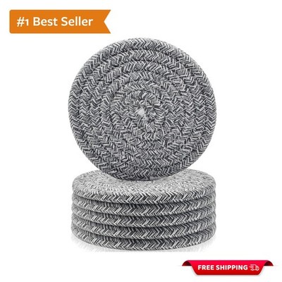 Elegant 4.3  Woven Drink Coasters Set of 6 - Ideal for Housewarming Gifts