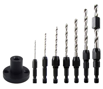 Snappy 7pc Drill Bit Adapter Set 40020 w Bench Mount 42881 Quick Change USA Made