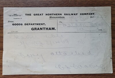 1922 Great Eastern Railway & Great Northern Railway Maldon Grantham Memos (2)