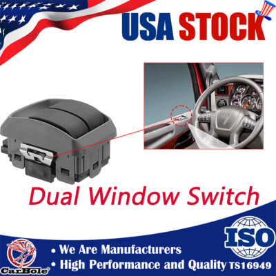 Black Dual Window Switch p/n - P27-1069 Compatible with Paccar/Kenworth Driver