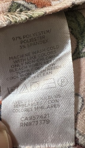 Ann Taylor Bluse Damen Gr. L rosa grün Blumen Taille zum Binden Knopfleiste V-Ausschnitt Oberteil - Bild 4 von 4