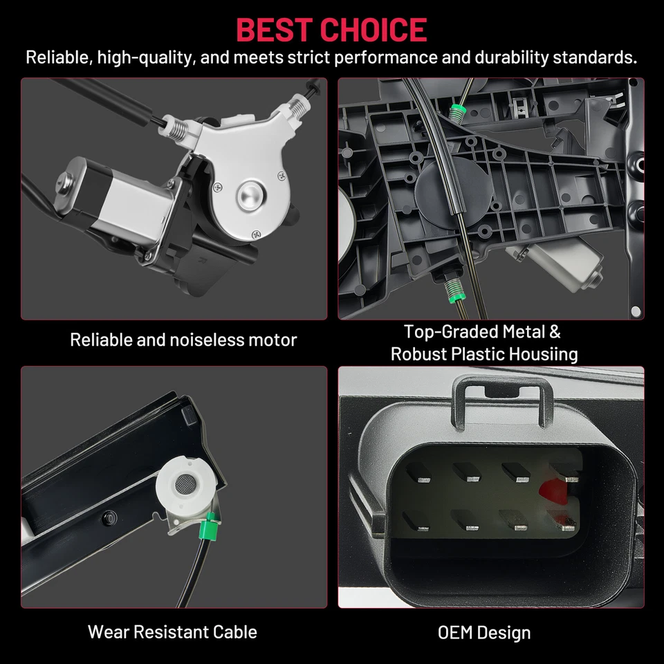 Front Left Driver Power Window Regulator W/ Motor For Ford Expedition 2007-2017 - Image 2 of 4