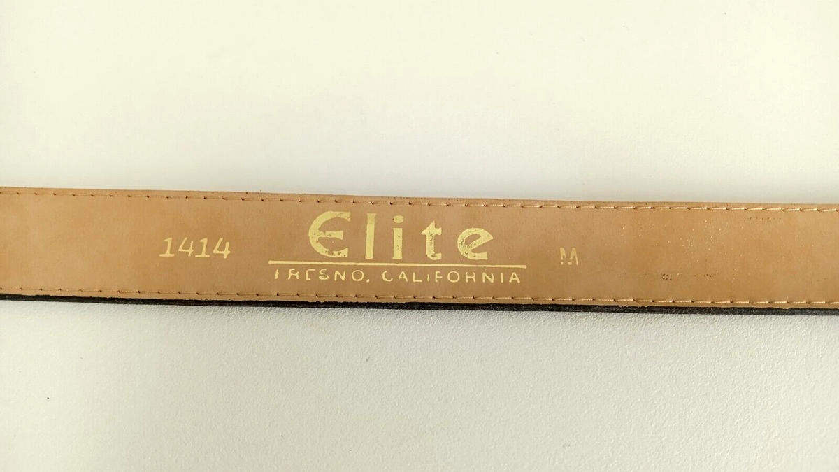 Ceinture Ajustable Vintage Elite Fresno California - Motif Tigre Multicolore Avec Perles, Taille M
