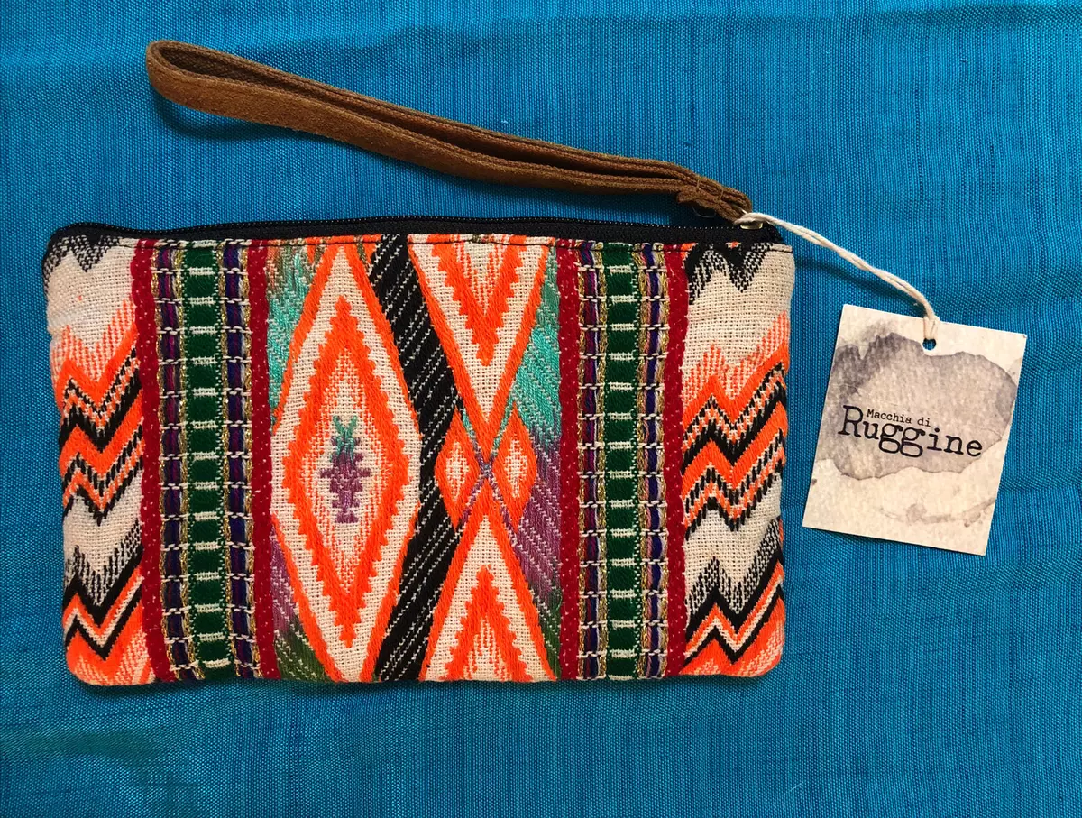 NEW Macchia di Ruggine Wristlet Accessory Pouch Geo Multicolor 