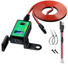 12V/24V Motorcycle Waterproof Phone Charger 4.8A, SAE to USB Adapter + Voltmeter