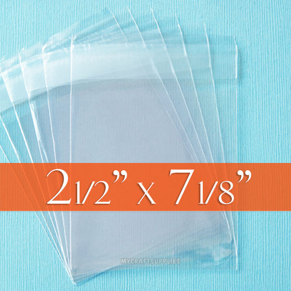 500 Resealable Clear Cello Bags 2 1/2" x 7 1/8" for bookmarks, candy