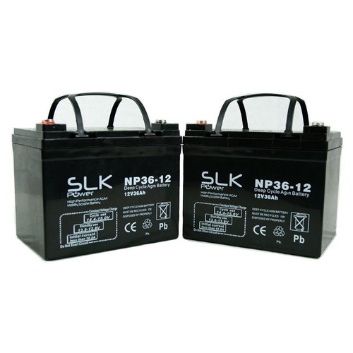 2 x 12V 36AH SLK POWER MOBILITY SCOOTER BATTERIES FREERIDER MAYFAIR